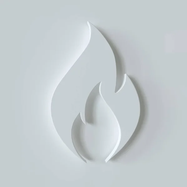 Значок Вогню Символ Ефектом Білому Тлі Візуалізація — стокове фото