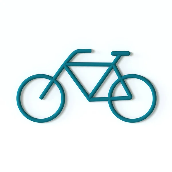 Значок Велосипеда Белом Фоне Рендеринг — стоковое фото