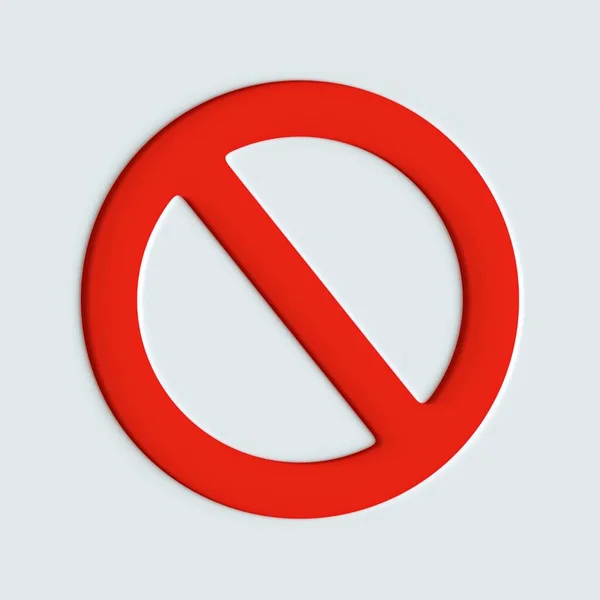 Stop Sign Icon Red Warning Render — Stock Photo, Image