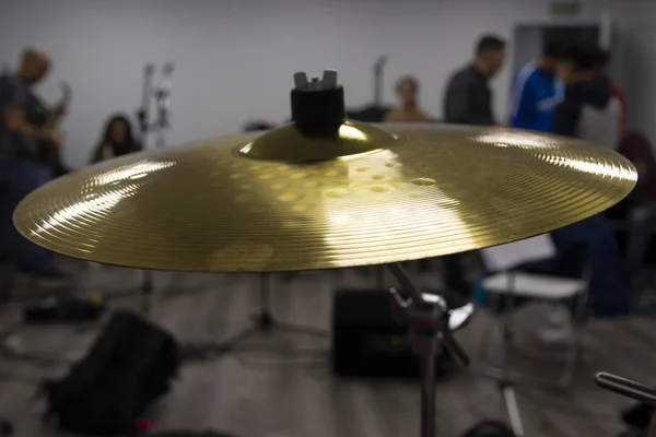 Drum cymbal in rehearsal room