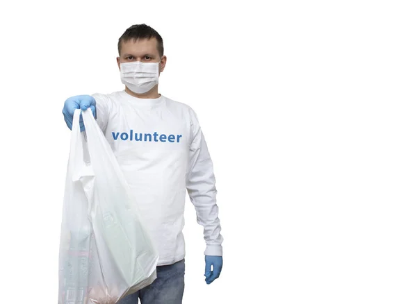 Voluntario Con Necesidades Básicas Para Personas Mayores Europa Ciudad Está — Foto de Stock