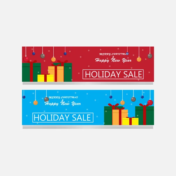 Banner Christmas Sale Set Vector Design Elements — Stock Vector