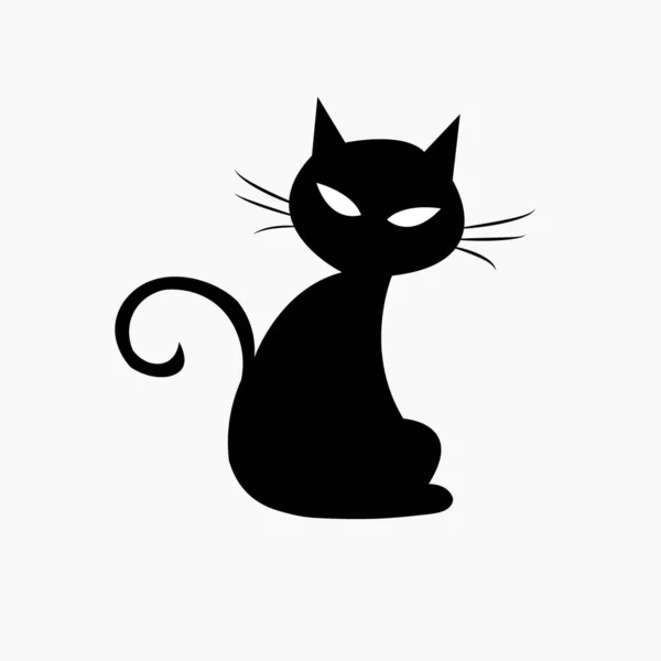 Black cat icon flat Royalty Free Vector Image - VectorStock
