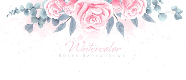 Beau fond de roses aquarelle pour papier peint, mariage bac — Image vectorielle