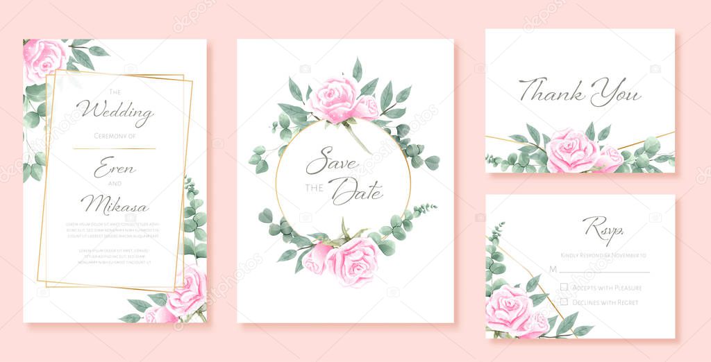 Beautiful watercolor roses background for wallpaper, wedding backdrop and any printing.