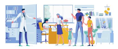 Ebeveynler ve Çocuklar Aile Doktorunu Ziyaret Ediyor