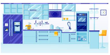 Mavi Mutfak Parlak Cam Tasarımı