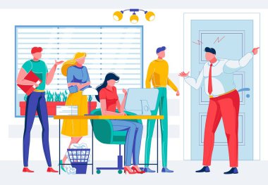 Kızgın İşadamı Ofisteki Çalışanlara Bağırıyor