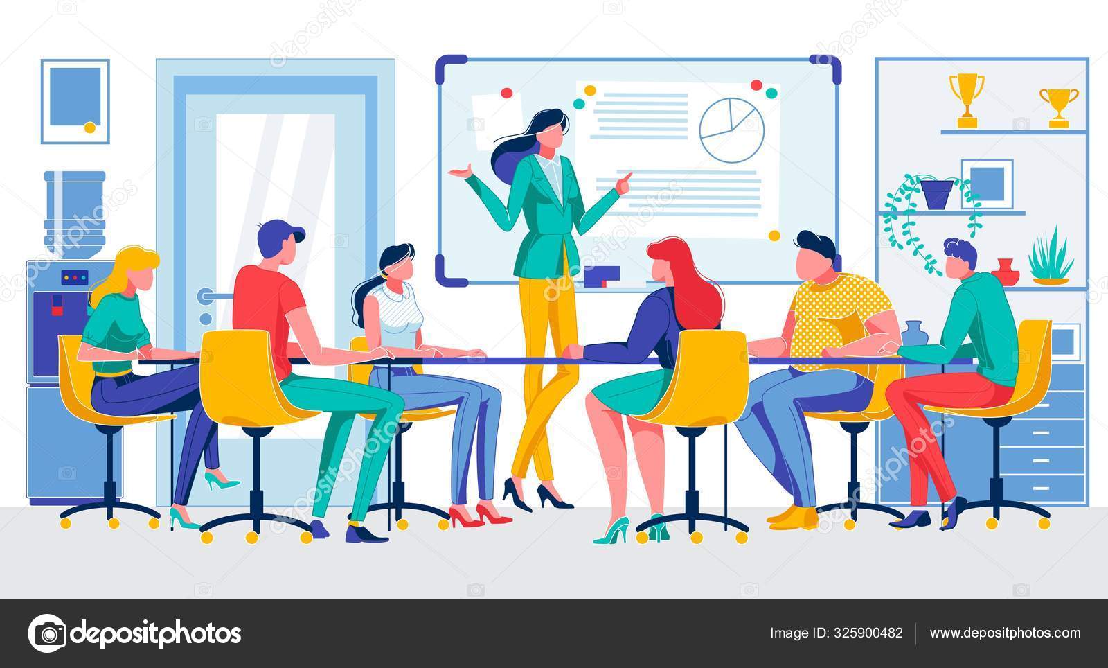 Cartoon Businesswoman Hold Meeting in Office Room Stock Vector Image by ©Togetherless #325900482 Cartoon Businesswoman Hold Meeting in Office Room Stock Vector Image by ©Togetherless #325900482