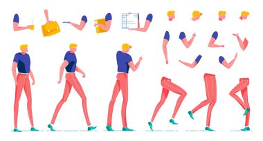 Ofis İşçisi Oluşturma Kiti, Erkek Karakteri Düz.