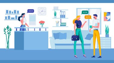 Çalışanlar ve Ziyaretçilerle Şirket Resepsiyonu.