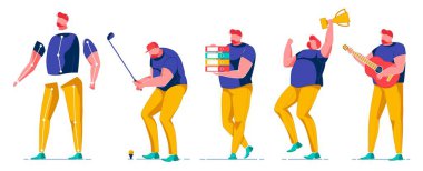 Çizgi film karakteri farklı şeyler yapıyor..