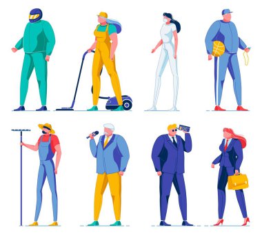 Şoför, Temizlikçi Üniformalı Süpürge, Hemşire.