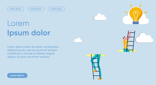 Reaching Heights Flat Landing Page Vector Template