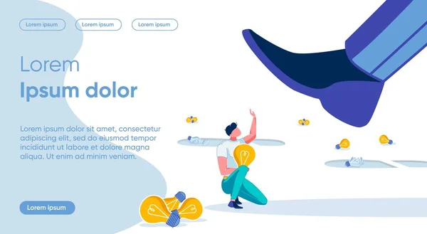 Idee Verteidigung flache Landing Page Vektor-Vorlage — Stockvektor