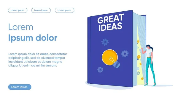 Great Ideas Flat Landing Page Vector Template — Stockový vektor