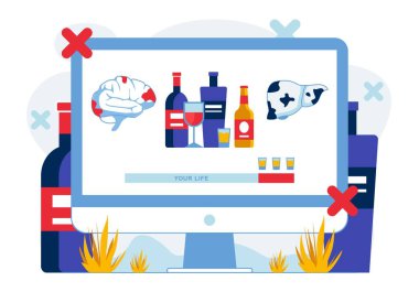 İnsan Sağlığı İllüstrasyonuna Alkol Etkisi