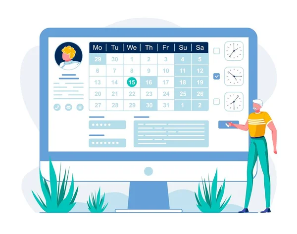 TeleHealth Web Sitesi Kullanıcı Düz Vektör İllüstrasyonu