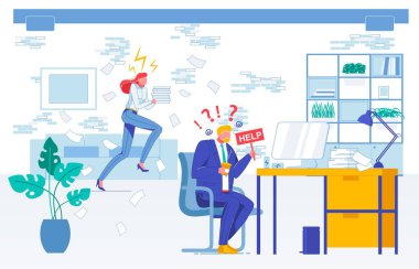 Problem, Yardım İsteği Düz Vektör İllüstrasyonu