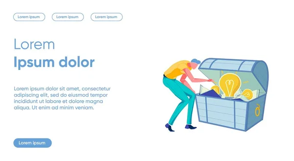 Waardevolle idee vlakke landing Page Vector Template — Stockvector