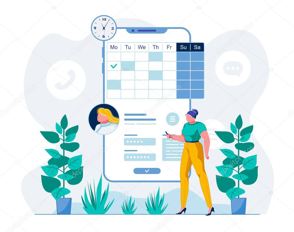 Telemedicine Mobile App User Flat Illustration