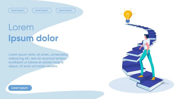 Selbstentwicklung Flat Landing Page Vector Template — Stockvektor