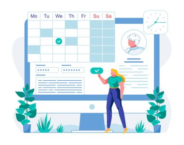 Doktor Randevu Tarihi Seçimi Düz Çizim