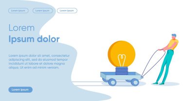 Fikir Süreci Düz İniş Sayfa Vektörü Şablonu