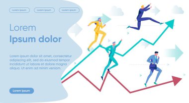 İnsanlar Arrow 'a tırmanıyor. Liderlik ve Başarı.