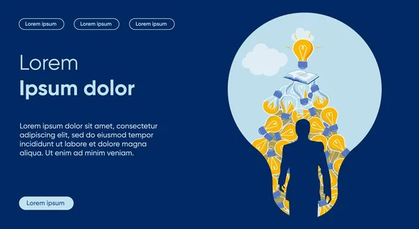 New Solution Flat Landing Page Vector Template — Stockvector