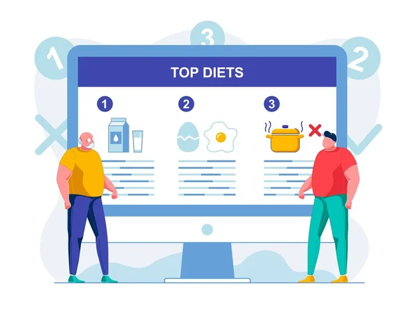 Dietary Nutrition Website Ilustración plana de vectores — Vector de stock