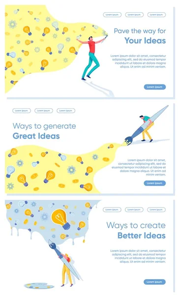 Lancio di un progetto di startup Creative Business Idea Set . — Vettoriale Stock