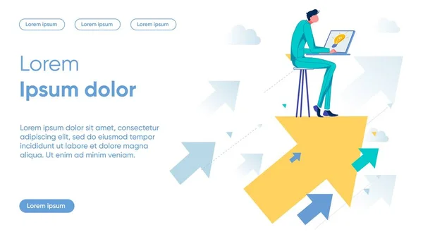 App Development Flat Landing Page Vector Template — Wektor stockowy