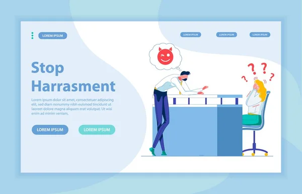 Página de aterrizaje Detener acoso en el lugar de trabajo, Copiar espacio — Archivo Imágenes Vectoriales