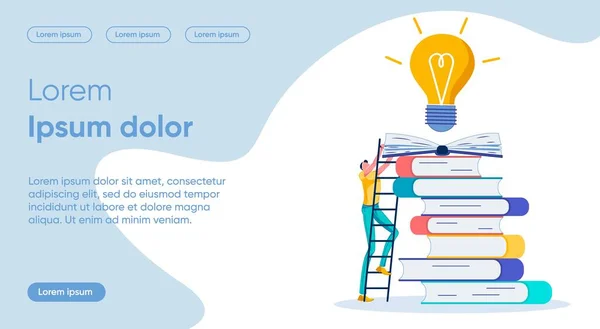 Way to Idea Flat Landing Page Vector sablon Stock Vektor