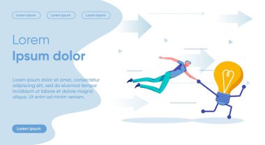 Fikir Motoru Düz İniş Sayfa Vektörü Şablonu