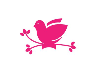 Kuş logosu - beyaz arkaplan çizimi tasarımı 