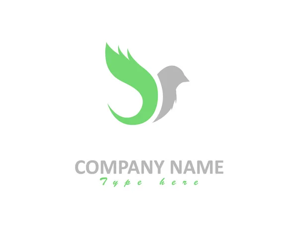 Logotipo Pájaro Fondo Blanco Diseño Ilustración — Vector de stock