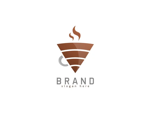 Logo Femme Café Fond Blanc Illustartion Design — Image vectorielle