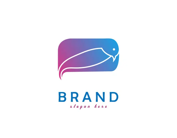 Chat Bird Logo Weißer Hintergrund Illustration Design — Stockvektor