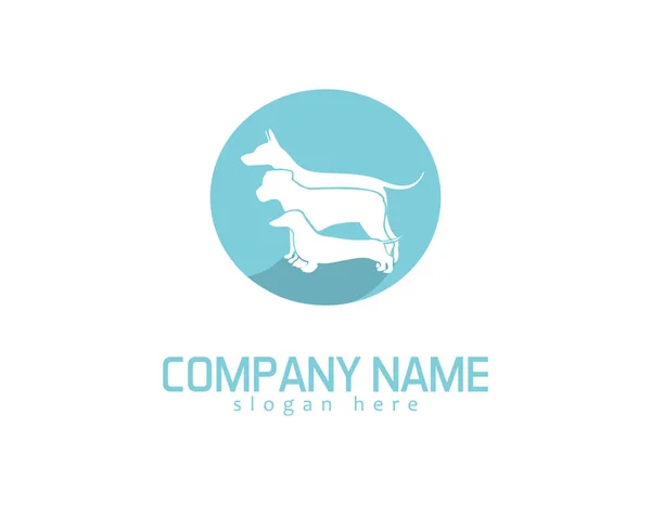 Σκυλιά Φροντίδα Logo Λευκό Φόντο Εικονογράφηση Σχεδιασμό — Διανυσματικό Αρχείο