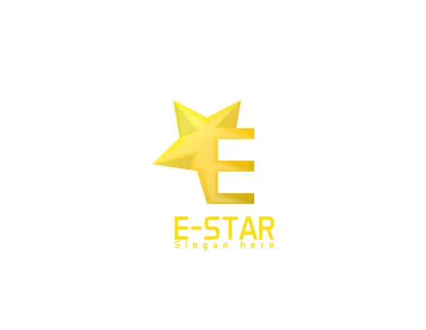 E文字星のロゴ 白背景イラストデザイン — ストックベクタ