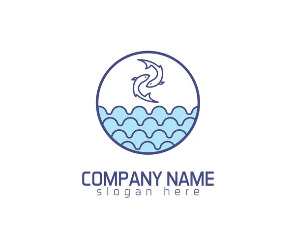 Περίληψη Λογότυπο Ψαριού Λευκό Φόντο Εικονογράφηση Σχεδιασμό — Διανυσματικό Αρχείο