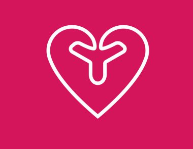 Aşk yolculuğu logosu - beyaz arkaplan çizimi tasarımı