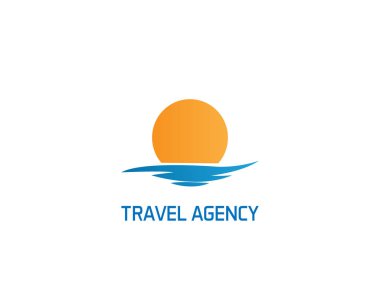 Seyahat acentası logosu - beyaz arkaplan çizimi tasarımı