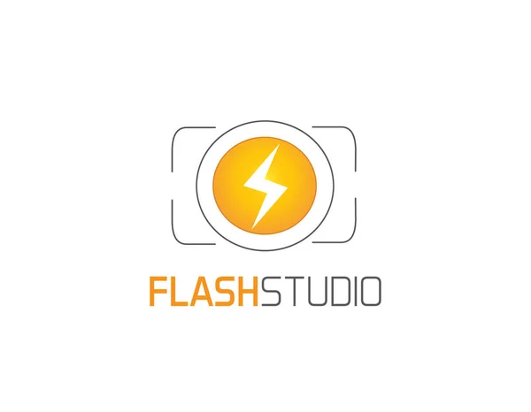 Flaş stüdyo logosu - beyaz arkaplan çizimi tasarımı