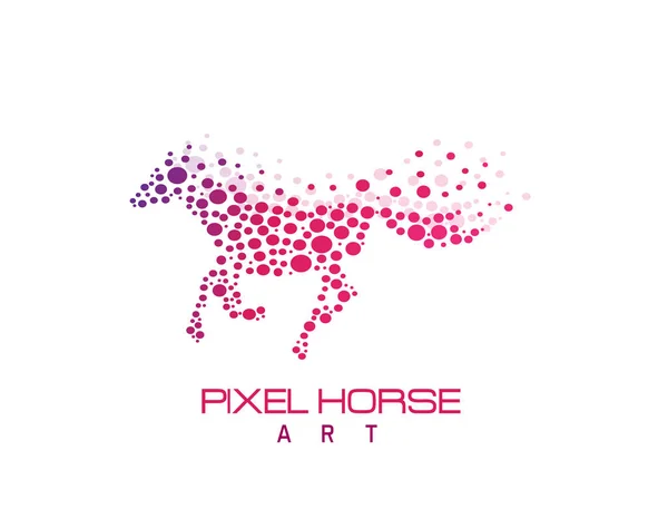 Pixel Pferd Vektor Weißer Hintergrund Illustration Design — Stockvektor