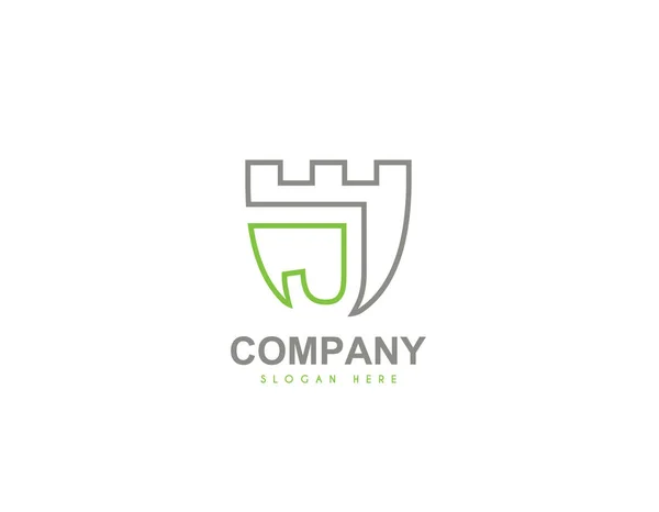 Logotipo Shield Fondo Blanco Diseño Ilustración — Vector de stock
