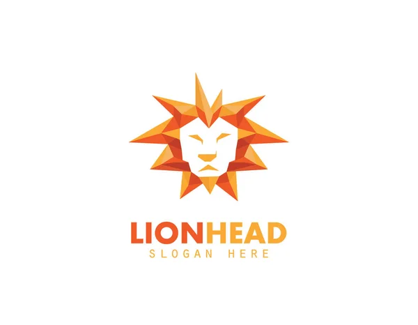 Logo Géométrique Tête Lion Fond Blanc Illustartion Design — Image vectorielle