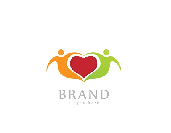 Logotipo Família Amor Fundo Branco Design Ilusão —  Vetores de Stock